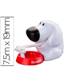 Portarrollo sobremesa scotch doggy 8,9 m x 19 mm incluye rollo de cinta adhesiva magic