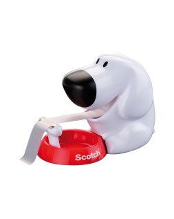 Portarrollo sobremesa scotch doggy 8,9 m x 19 mm incluye rollo de cinta adhesiva magic