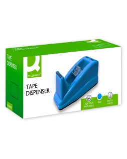 Portarrollo sobremesa q-connect plastico para cinta de 33 m color azul 135x58x60 mm