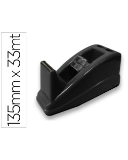 Portarrollo sobremesa q-connect plastico para cinta de 33 m color negro 135x58x60 mm