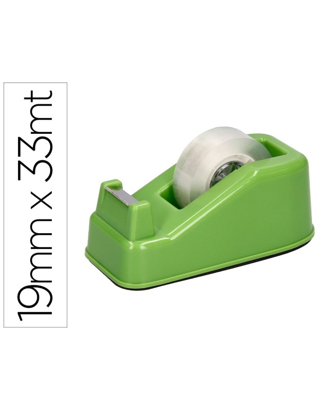 Portarrollo sobremesa liderpapel ecouse 100% plastico reciclado para cinta de 33 m color verde