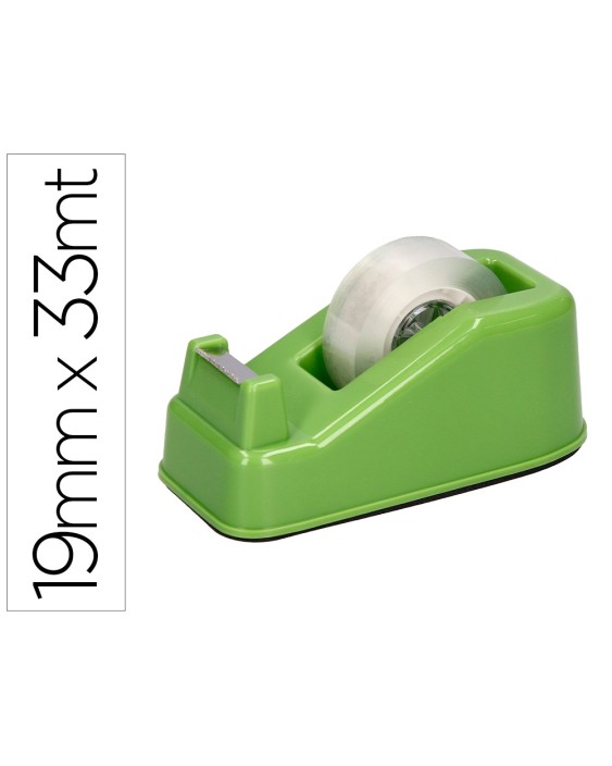 Portarrollo sobremesa liderpapel ecouse 100% plastico reciclado para cinta de 33 m color verde