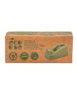 Portarrollo sobremesa liderpapel ecouse 100% plastico reciclado para cinta de 33 m color verde