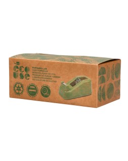 Portarrollo sobremesa liderpapel ecouse 100% plastico reciclado para cinta de 33 m color verde