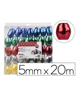 Cinta fantasia liderpapel barrilete 5 mm x 20 m colores metalizados surtidos