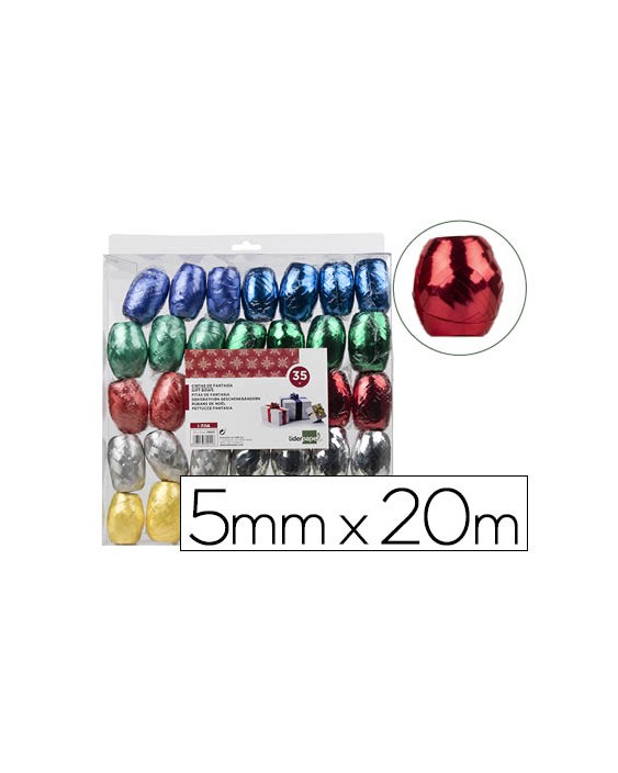 Cinta fantasia liderpapel barrilete 5 mm x 20 m colores metalizados surtidos