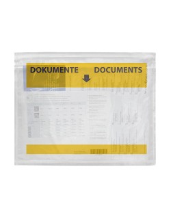Sobre autoadhesivo q-connect portadocumentos multilingue 165x122 mm ventana transparente paquete de 100