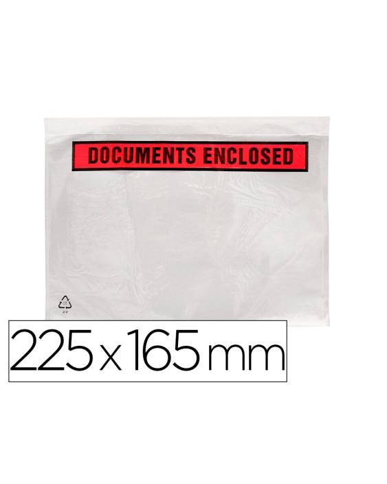Sobre autoadhesivo q-connect portadocumentos 225x165 mm sin ventana paquete de 100 unidades