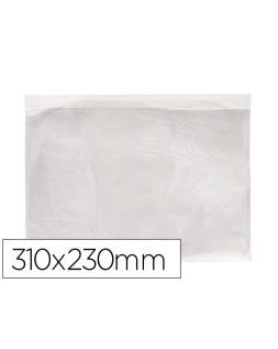 Sobre autoadhesivo q-connect portadocumentos 310x230 mm ventana transparente paquete de 100 unidades