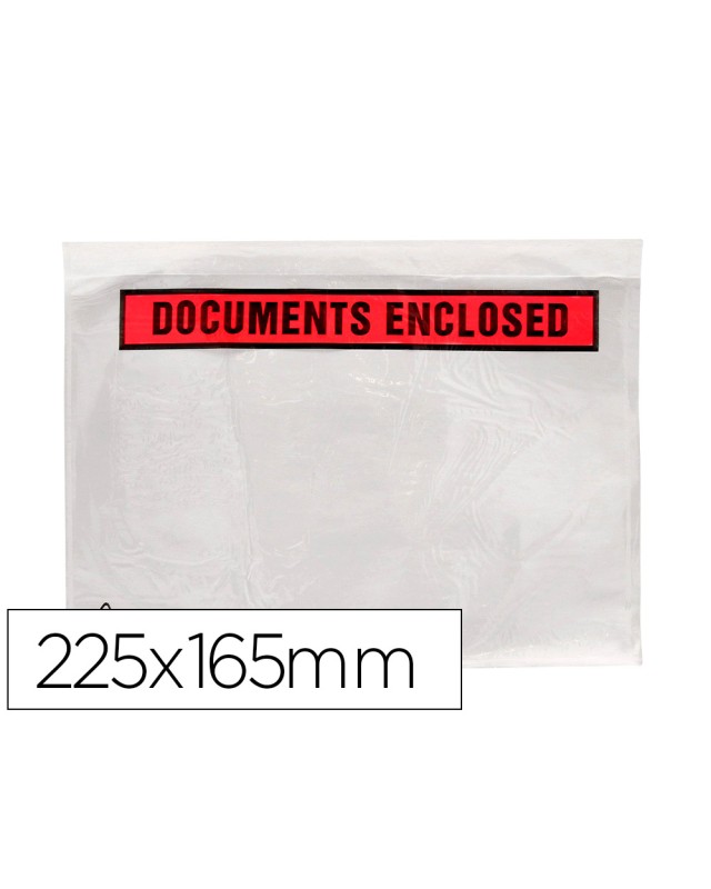 Sobre autoadhesivo q-connect portadocumentos 225x165 mm sin ventana paquete de 1000 unidades