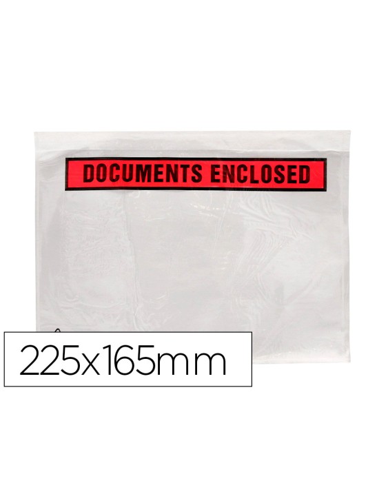 Sobre autoadhesivo q-connect portadocumentos 225x165 mm sin ventana paquete de 1000 unidades