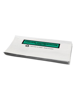 Sobre autoadhesivo q-connect portadocumentos multilingue 240x135 mm sin ventana 100% papel paquete de 100 unidades