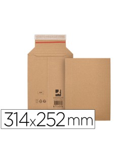 Sobre para envios q-connect carton 100% reciclado y reciclable cierre autoadhesivo314x252x72 mm color kraft