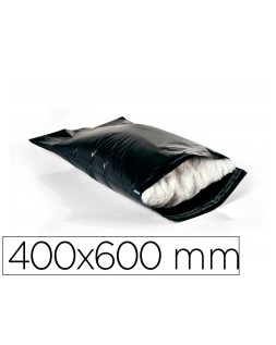 Sobre q-connect de plastico bolsa para envios 100% recicladas con autocierre color negro 400x600 mm