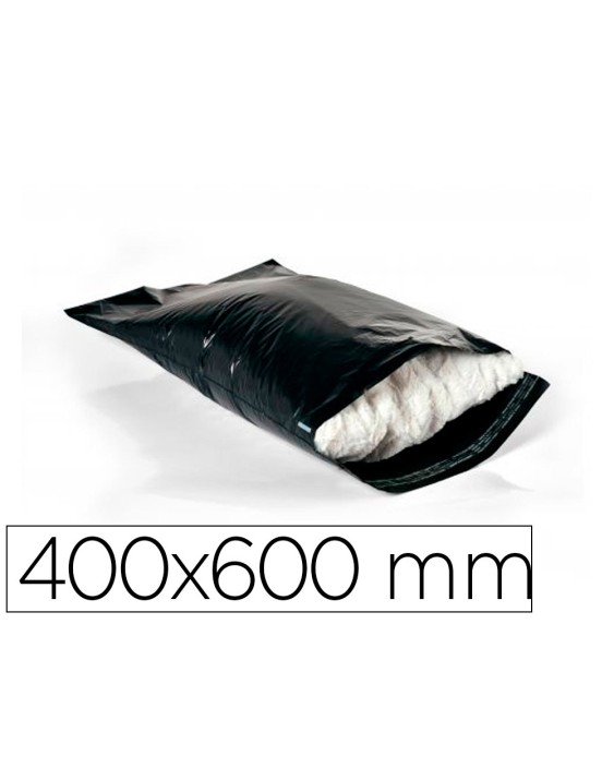 Sobre q-connect de plastico bolsa para envios 100% recicladas con autocierre color negro 400x600 mm