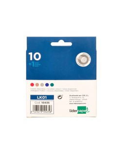 Lacre liderpapel con sello para carta caja de 10 barras colores surtidos