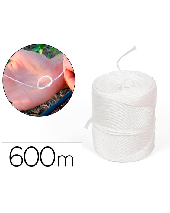 Cuerda rafia liderpapel color blanco rollo de 600 m