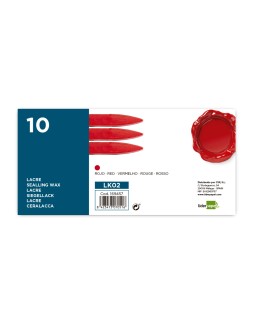 Lacre liderpapel color rojo caja de 10 barras