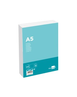 Papel liderpapel a5 80g/m2 liso paquete de 100 hojas