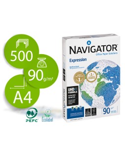 Papel fotocopiadora navigator din a4 90 gramos paquete de 500 hojas