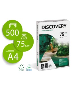 Papel fotocopiadora discovery din a4 75 gramos papel multiuso ink-jet y laser paquete de 500 hojas