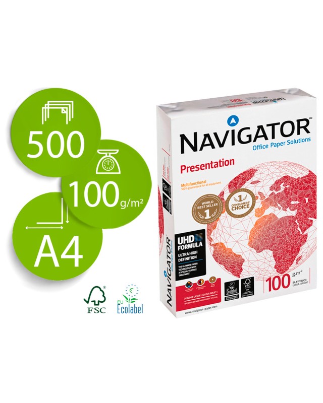 Papel fotocopiadora navigator din a4 100 gramos papel multiuso ink-jet y laser paquete de 500 hojas