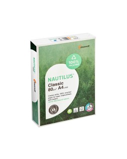 Papel fotocopiadora nautilus din a4 80 gramos paquete de 500 hojas 100% reciclado