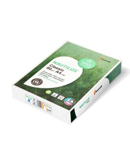 Papel fotocopiadora nautilus din a4 80 gramos paquete de 500 hojas 100% reciclado