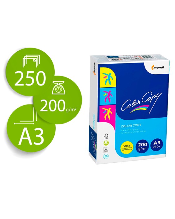 Papel fotocopiadora color copy din a3 200 gramos paquete de 250 hojas