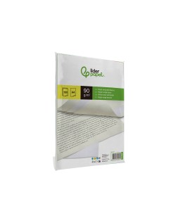 Papel verjurado liderpapel a4 90g/m2 blanco paquete de 100 hojas
