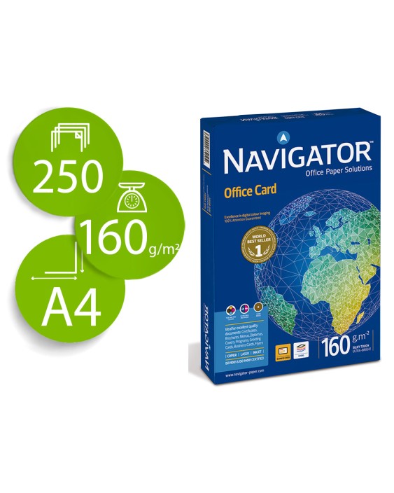 Papel fotocopiadora navigator din a4 160 gramos papel multiuso ink-jet y laser paquete de 250 hojas
