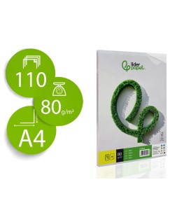 Papel liderpapel a4 8og/m2 liso paquete de 100 hojas + 10 hojas gratis