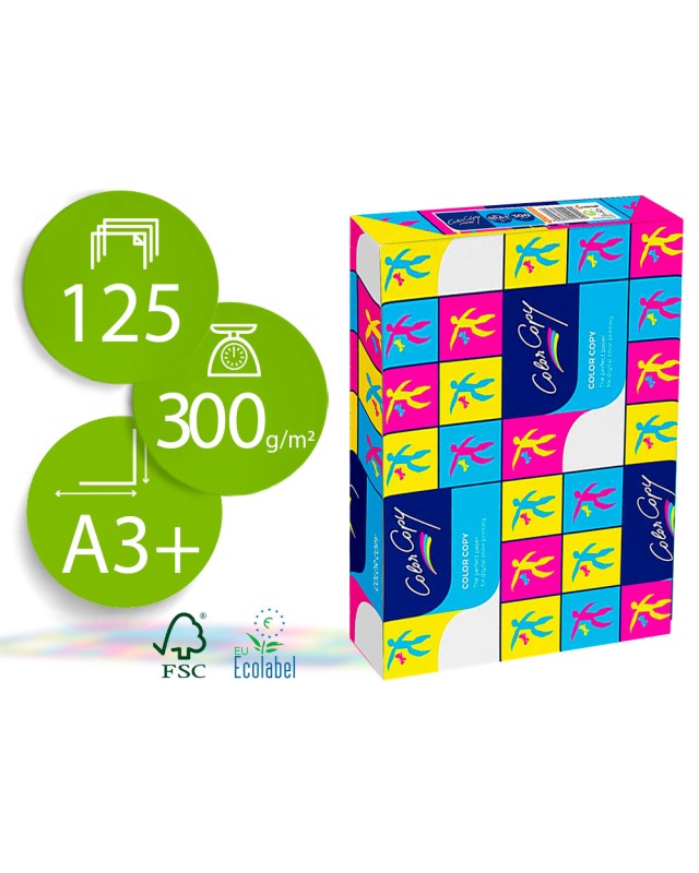 Papel fotocopiadora color copy 320x450 mm sra3 300 gr paquete de 125 hojas