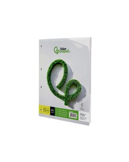 Papel liderpapel a4 80g/m2 liso 4 taladros paquete de 100 hojas
