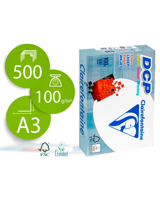 Papel fotocopiadora clairefontaine din a3 100 gramos paquete de 500 hojas
