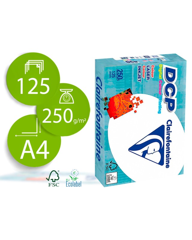 Papel fotocopiadora clairefontaine din a4 250 gramos paquete de 125 hojas