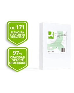 Papel fotocopiadora q-connect ultra white din a4 120 gramos paquete de 250 hojas