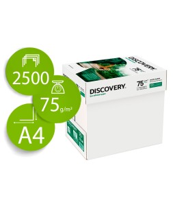 Papel fotocopiadora discovery fast pack din a4 75 gramos papel multiuso ink-jet y laser caja de 2500 hojas