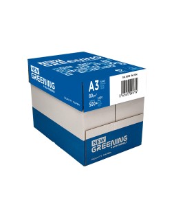 Papel fotocopiadora greening din a3 80 gramos paquete de 500 hojas