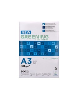Papel fotocopiadora greening din a3 80 gramos paquete de 500 hojas