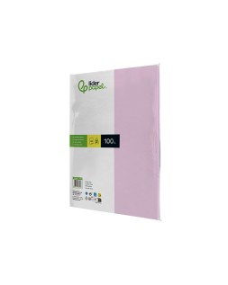 Papel color liderpapel a4 80gr rosa paquete de 100 hojas