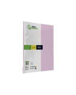 Papel color liderpapel a4 80gr rosa paquete de 100 hojas