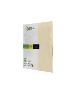 Papel color liderpapel a4 80gr crema paquete de 100 hojas
