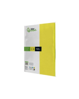 Papel color liderpapel a4 80gr limon paquete de 100 hojas