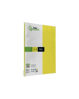 Papel color liderpapel a4 80gr limon paquete de 100 hojas