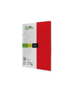 Papel color liderpapel a4 80gr rojo paquete de 100 hojas