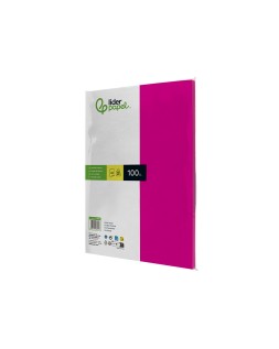 Papel color liderpapel a4 80gr fucsia paquete de 100 hojas