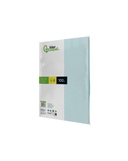Papel color liderpapel a4 80gr celeste paquete de 100 hojas