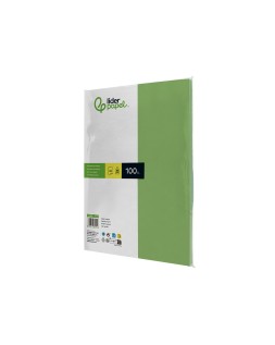 Papel color liderpapel a4 80gr verde paquete de 100 hojas