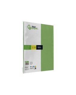 Papel color liderpapel a4 80gr verde paquete de 100 hojas